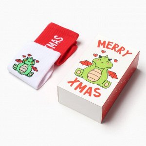 Носки женские новогодние KAFTAN Marry XMAS размер 36-40 (23-25 см), набор 2 пары