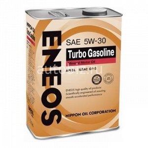 ENEOS Gasoline TURBO 5W30 SL бензин, минеральное  4л (1/6) *