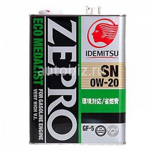 IDEMITSU Zepro Eco Medalist 0W20 SN/GF-5 синтетика 4л (1/6) *