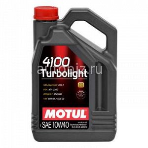 MOTUL 4100 Turbolight 10W40 SM/CF полусинтетика   4л (1/4) *
