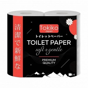 Туалетная бумага Tokiko Japan Premium  3-х слойная 4 шт/ уп ( 39,2 метра)