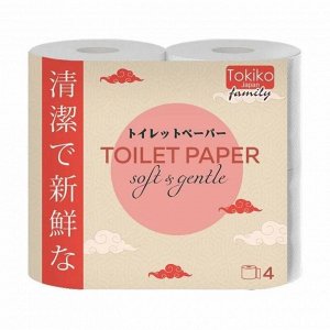 Туалетная бумага Tokiko Japan Family 3-х слойная 4 шт/уп (29 метров)