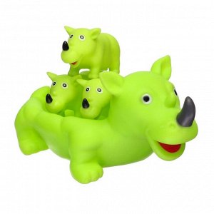 Набор резиновых игрушек для ванны «Мыльница: Носорог», 3 шт, Крошка Я
