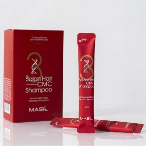 (Набор) Шампунь для повреждённых волос салонный эффект Masil 3 Salon Hair CMC Shampoo, 8мл*20шт