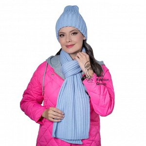 ИРАДА к-т (флис) шапка, шарф женские, голубой