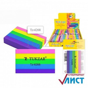 Канцелярия Ластик прямоугольный RAINBOW 4.5x3x1 см, индивидуальный п/э пакет с европодвесом