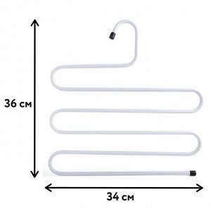 Вешалка для брюк и одежды "ЗМЕЙКА", 5 секций, размер 34х36см, белая, BRABIX, 608465