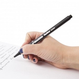 Ручка капиллярная (линер) BRAUBERG Aero, ЧЕРНАЯ, трехгранная, металлич. наконечник, 0,4мм, 142252