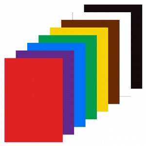 Картон цветной А4 немелованный,  8 листов, 8 цветов, в папке, ЮНЛАНДИЯ, 200х290мм, "ВЕСЕЛЫЙ ЖИРАФИК", 129568