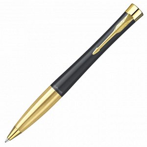 Ручка шариковая Parker Urban Twist Black GT, корпус черный, позолоч. дет, синяя, 2143640