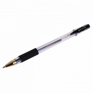 Ручка гелевая с грипом BRAUBERG "EXTRA GT GLD", ЧЕРНАЯ, станд. узел 0,5 мм, линия 0,35 мм, 143919