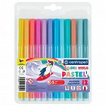 Фломастеры ПАСТЕЛЬНЫЕ 12 ЦВЕТОВ CENTROPEN &quot;Colour World Pastel&quot;, смываемые, 7550/12TP, ш/к 44737