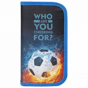 Пенал 3 отделения, ЮНЛАНДИЯ, полиэстер, 19х11 см, Football power, 271030