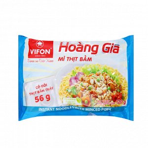 Пшеничная лапша Hoang Gia со вкусом рубленой свинины 120 гр