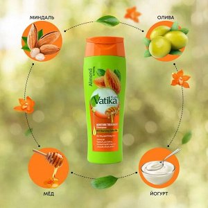 Dabur Vatika Naturals Almond and Honey Moisture Treatment Shampoo 200ml / Шампунь для Волос Увлажняющий Миндаль и Мед 200мл