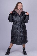 31П21 (черный) Пальто для девочек ЛОРА
