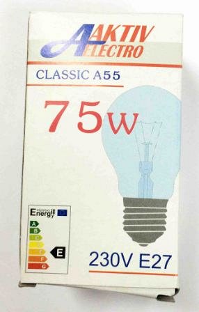--    Лампа накаливания Б-230-75-1 75Вт Е-27 Aktiv-Electro груша