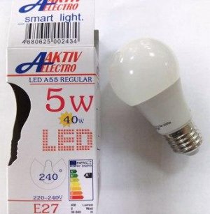 --    Aktiv-Elektro LED-A60-Regular 5Вт 100-250В Е27 4000К 450Лм