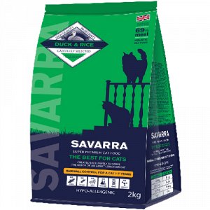 Savarra Hairball Корм с уткой и рисом для вывода шерсти для кошек