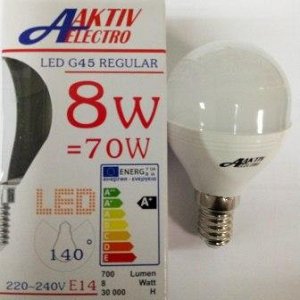 --    Aktiv-Elektro LED-G45-Regular шар 8Вт 220-240В Е14 4000К 700Лм /100