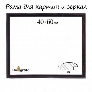 Рама для картин (зеркал) 40x50x2.6 см, дерево, Berta, темно-коричневая