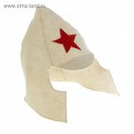 Шапка для бани и сауны «Будёновка», белая