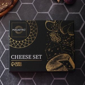 Ножи для сыра Magistro Celt, 4 предмета: нож 3 шт., вилка для сыра 1 шт., керамическая ручка, белые