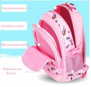 Рюкзак школьный для девочки, цвет черный с розовым