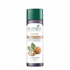 BIOTIQUE Bio Walnut Bark Body Building Shampoo/Биотик Био шампунь Для Роста Волос С Грецким Орехом