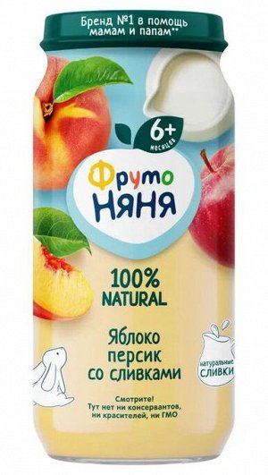 ФРУТОНЯНЯ Пюре 250г яблоко-персик сливки