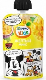ФРУТОНЯНЯ Пюре 90г ФKids Желтый микс яблоко-банан-абрикос-манго-маракуйя
