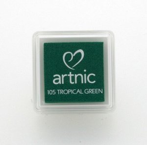 Подушечка чернильная Tsukineko "Artnic Small" 25*25 мм, цвет: тропический зеленый