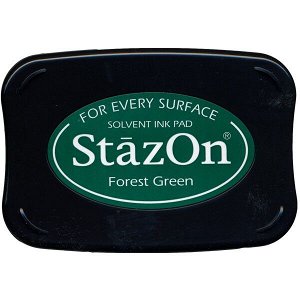 Подушечка чернильная Tsukineko "StazOn" 96*67 мм, цвет: зеленый лес