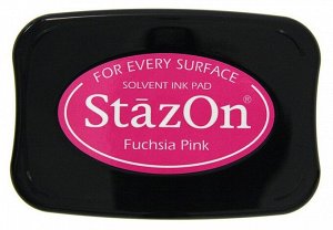 Подушечка чернильная Tsukineko "StazOn" 96*67 мм, цвет: розовая фуксия