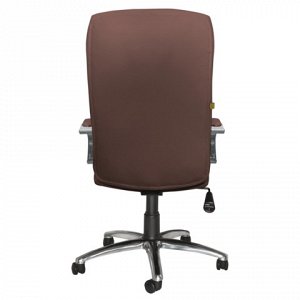 Кресло офисное "Консул", кожа, хром, коричневое 6030Y70R, ш/