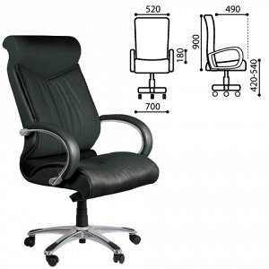 Кресло офисное "Модерн", СН 420, кожа, хром, черное