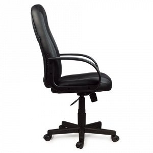 Кресло офисное BRABIX City EX-512, кожзам черный, ткань черн