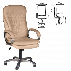 Кресло офисное BRABIX Omega EX-589, экокожа, песочное, 53140