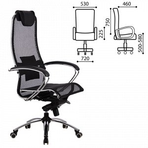 Кресло офисное МЕТТА "SAMURAI" S-1, кевларовая ткань-сетка,