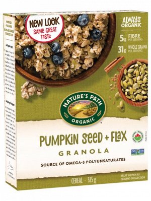 Pumpkin Flax Plus® Granola Органическая Гранола с тыквенными и льняными семечками карт/кор325гр 1/12