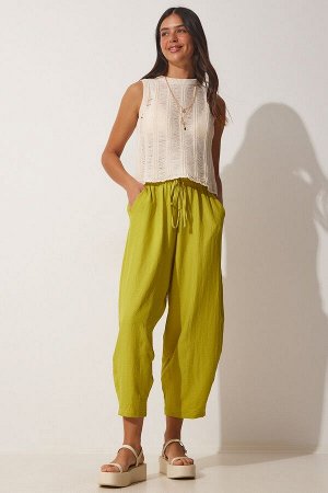 Женские брюки масляно-зеленого цвета с карманами Ayrobin Shalwar OH00046