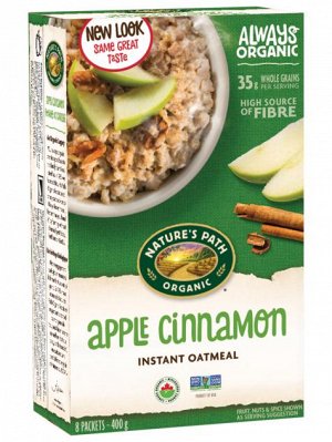 Apple Cinnamon Hot Oatmeal Органическая овсяная каша «Яблоко с корицей»400 гр 1*6