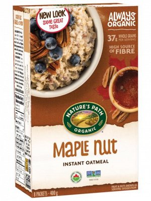 Maple Nut Hot Oatmeal Органическая овсяная каша «Кленовый сироп с орехами  400 гр 1*6