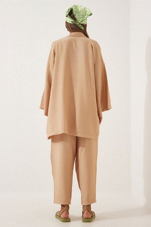 Женский комплект брюк-кимоно бисквитного цвета DZ00046
