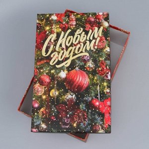 Коробка подарочная «Ёлочные игрушки», 32.5 х 20 х 12.5 см