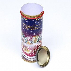 СИМА-ЛЕНД Подарочная новогодняя коробка - тубус под бутылку «Новый Год» 120x345 мм (325 мм внутр. высота).