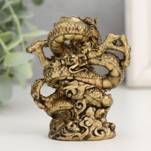 Нэцкэ фигурка полистоун под бронзу «Дракон. Активация», 3.5x6x8 см