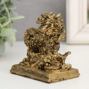 Нэцкэ фигурка полистоун под бронзу «Дракон. Денежная активация», 4.7x7x7.5 см