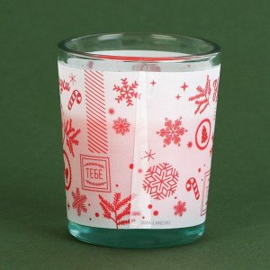 Новогодняя свеча в стакане «Счастья от деда мороза», аромат корица