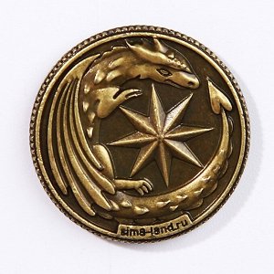 Монета гороскоп 2024 "Водолей", латунь, диам. 2, 5 см